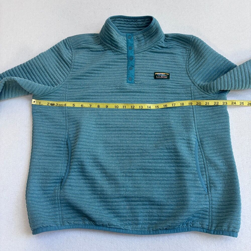 LL Bean Airlight Knit Pullover Sweatshirt Women XL Petite Blue Outdoor Camp Hike - Picture 6 of 7